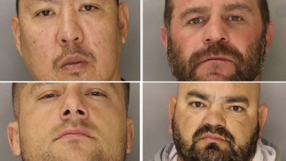 Four of the five men arrested in connection to violence at a Chris Stapleton concert. 