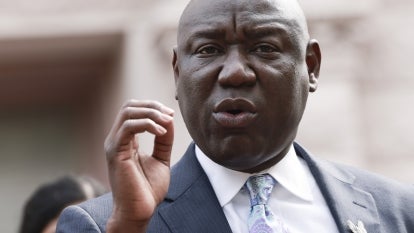 Civil rights attorney Ben Crump is photographed at a speaking engagement.