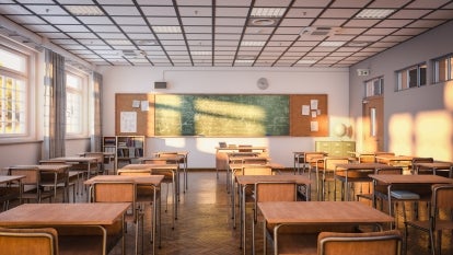 A stock image of an empty classroom.