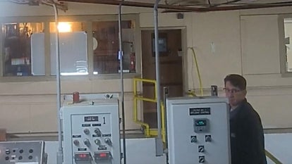 Parish officials said this was the moment the government employee could be seen urinating in the water supply.