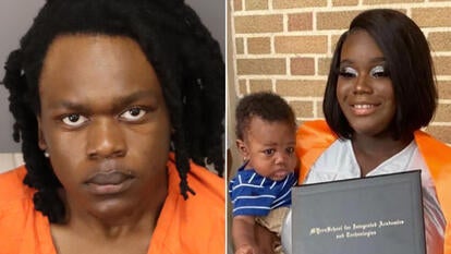 Thomas Mosley, left, has been arrested for two counts of homicide for the deaths of his son and her mom.