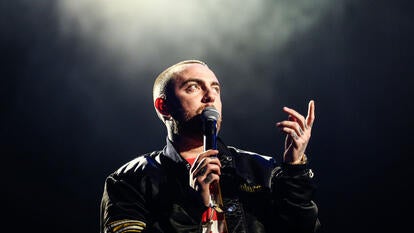 Mac Miller performs on the Camp Stage during day 1 of Camp Flog Gnaw Carnival 2017 at Exposition Park on October 28, 2017 in Los Angeles, California.