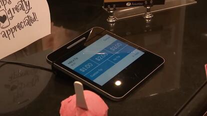 tipping options screen at keypad check-out