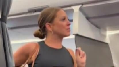 woman yelling on plane
