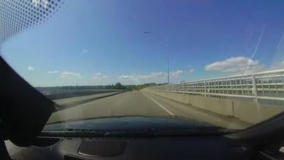 dashcam footage of car on highway