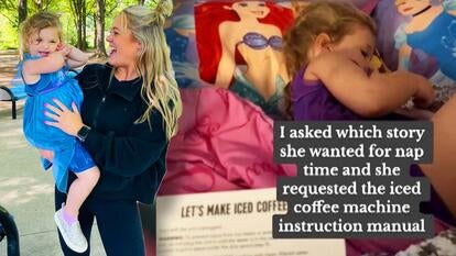 Au pair holding toddler, au pair reading bedtime story