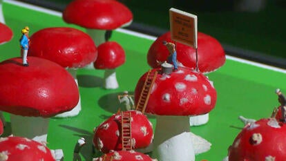 Exhibit of tiny art.