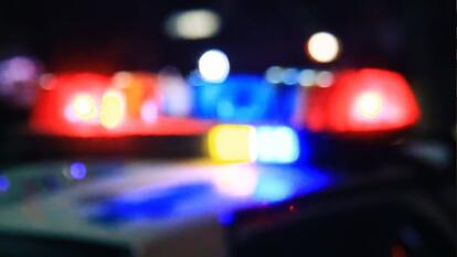 blurry police car siren