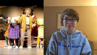  Teen on stage // teen in Zoom interview