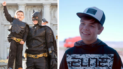 Kid dressed as Batman