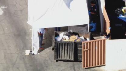 aerial view of dumpster