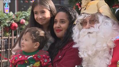A family with Santa.
