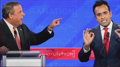 Chris Christie and Vivek Ramaswamyat GOP Debate