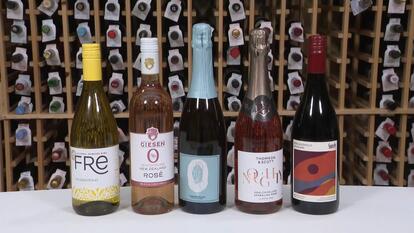 Bottles of non-alcoholic wine