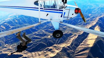 Trevor Jacobs jumps out of a plane