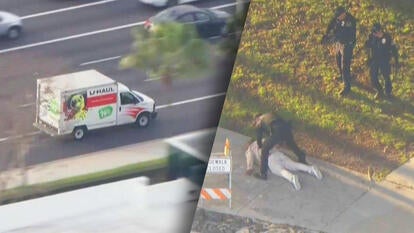 U Haul / Suspect on the ground being arrested