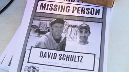 Posters of missing man David Schultz