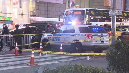 A WOMAN IS SHOT WHILE SHOPPING A STORE IN THE MIDDLE OF TIMES SQUARE 