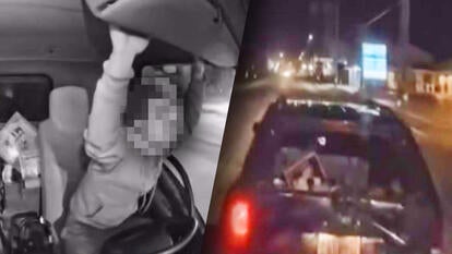 A man in a stolen truck hit an SUV while driving 72 miles per hour. 