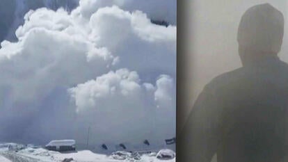 An avalanche rolled snow and debris through the Jammu and Kashmir region of India.