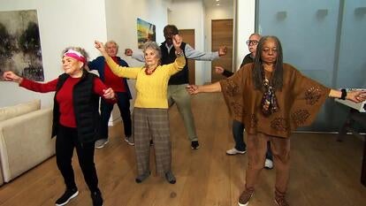 A group of 'Grandfluencers' dancing