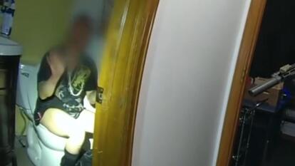 Bodycam of man on toilet being arrested