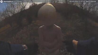 A toddler was found wearing only a diaper by a Michigan K-9 unit.