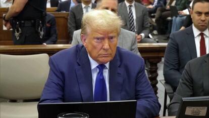 Donald Trump in court.