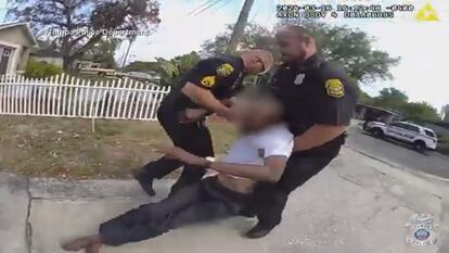 Cops dragging man from home