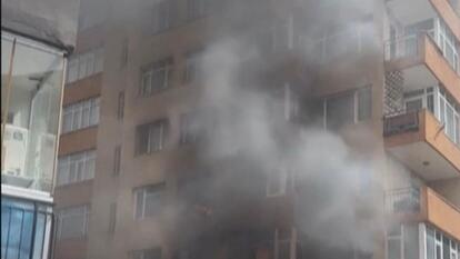 Smoke coming from building