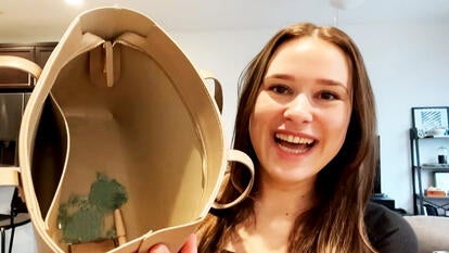 Smash and grab victim and her purse