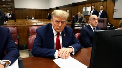 Donald Trump in court.