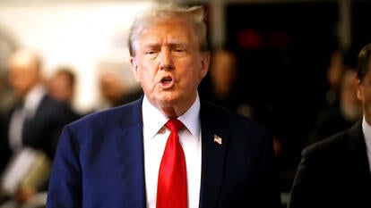 Donald Trump exits from courthouse 