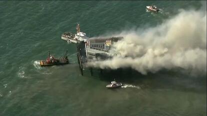 The 135-year-old Oceanside Pier in San Diego county, California, caught on fire on April 25th. 