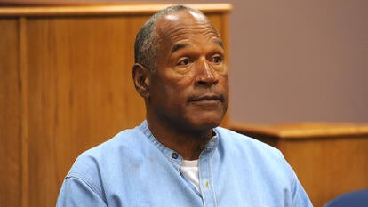 Former professional football player O.J. Simpson listens during a parole hearing at Lovelock Correctional Center in Lovelock, Nevada, U.S., on Thursday, July 20, 2017.