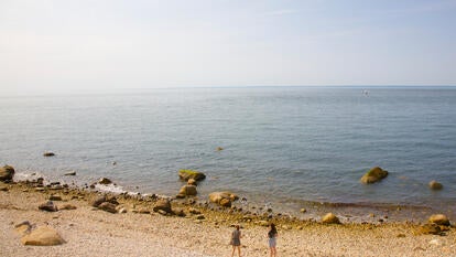 A beach in Greenport, New York. 