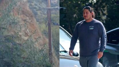 landslide image on left, Edwin Castro image on right