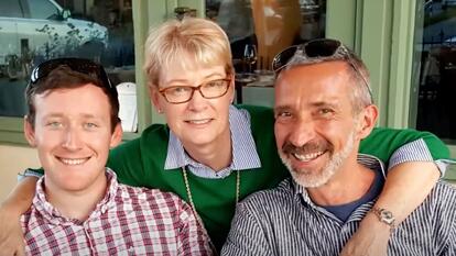 Donna Ventura with her son and her husband, Jon