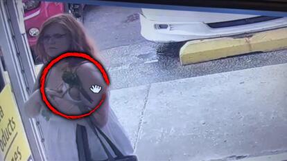 Woman with Sun conure bird on shoulder