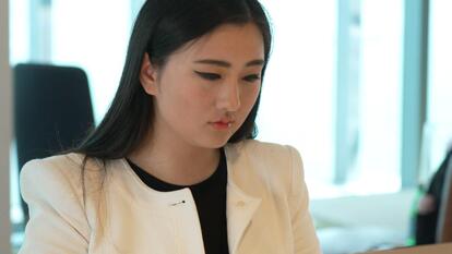 Woman looking on the Internet