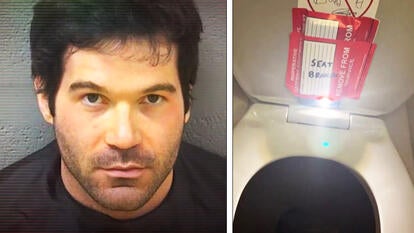 Camera in airplane bathroom