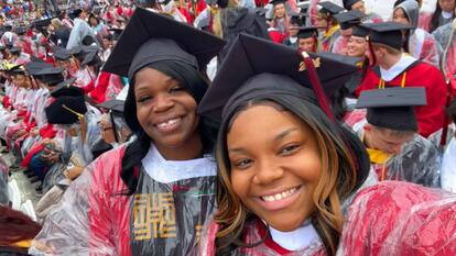 Mother and daughter graduating college together