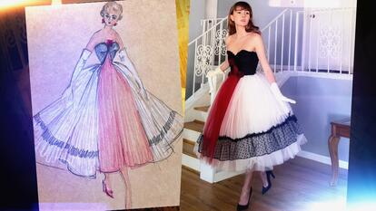 Dress sketch and Woman in Dress