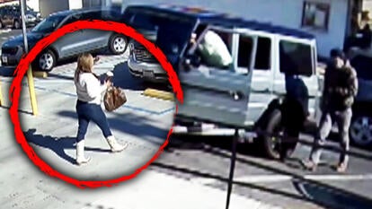 Californian woman walks towards her SUV/ Woman is attacked