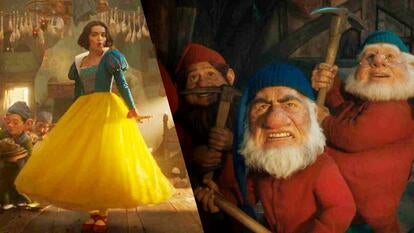 Snow White dancing (from 2025 Disney film) / '7 Dwarfs' looking angry (from 2025 Disney film)