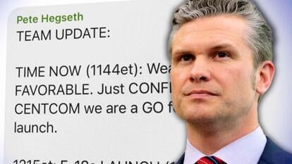 Image of messaging app / Pete Hegseth