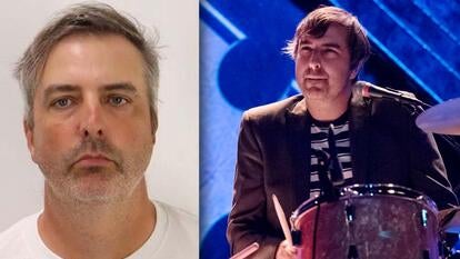 Joe Seiders mugshot / Joe Seiders playing a drum set during a concert