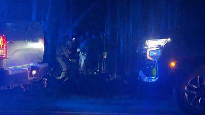 Officials Carry a Bear