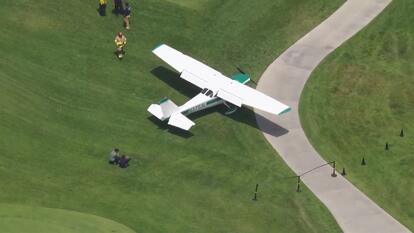 plane made an emergency landing on golf courses. 