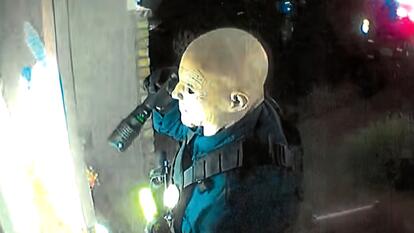 Minnesota assassin suspect Vance Boelter, caught on camera dressed like a police officer.